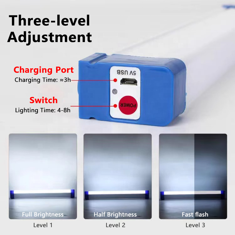 Rechargeable LED Tube Light – Portable USB Camping Lamp for Home & Outdoor